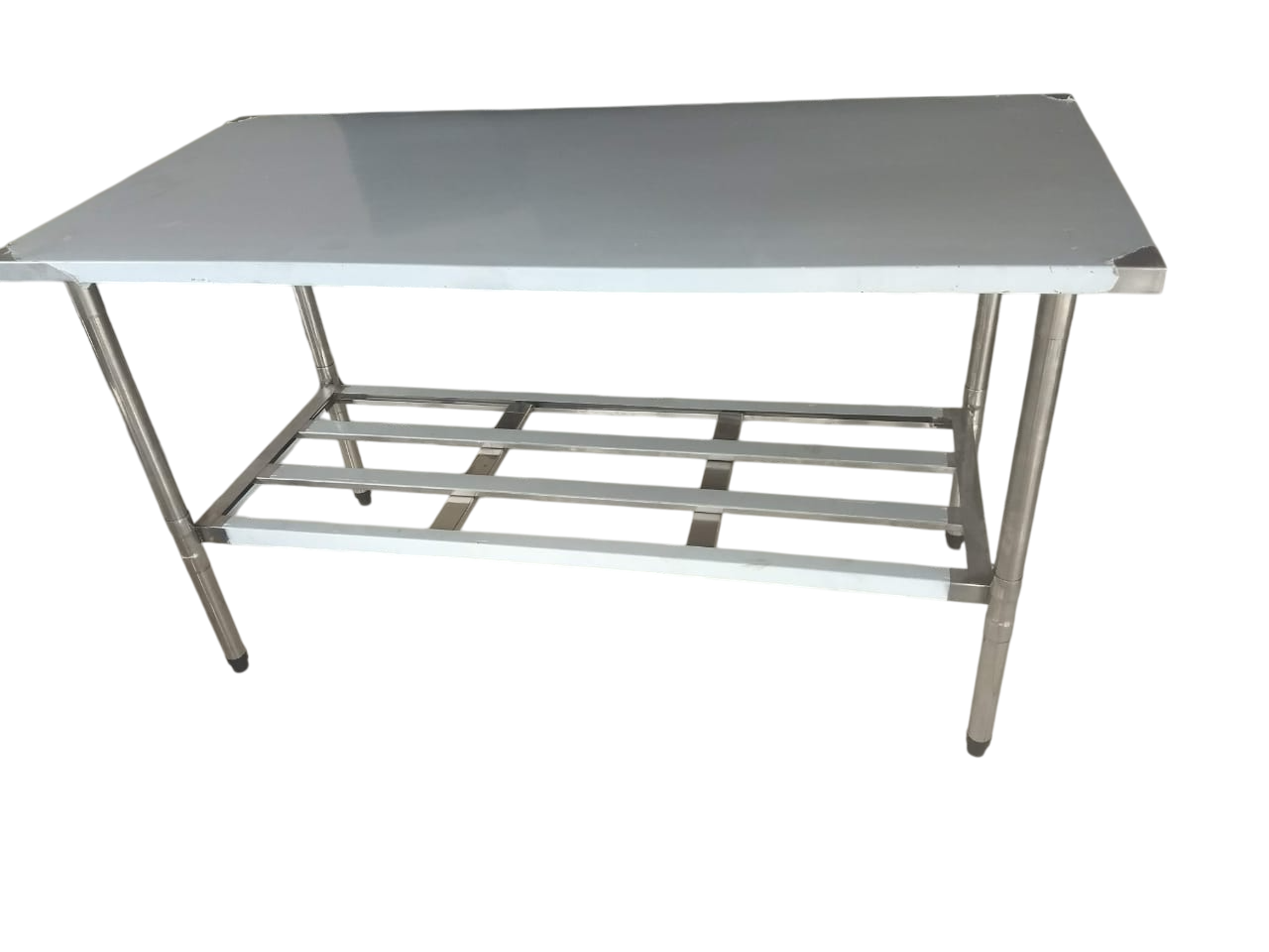 Mesa 1,90X90 Totalmente Inox 430 Desmontada Linha Prata